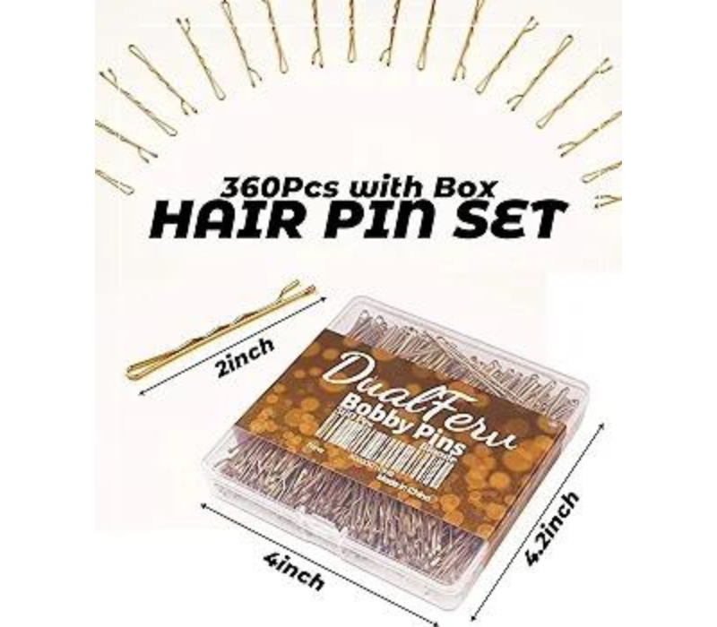 360 Pcs Blonde Bobby Pins, 2 Inch Premium Bobby pin with storage box 